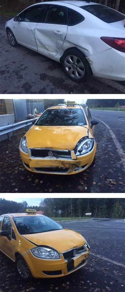 Ticari Taksi İle Otomobil Çarpıştı