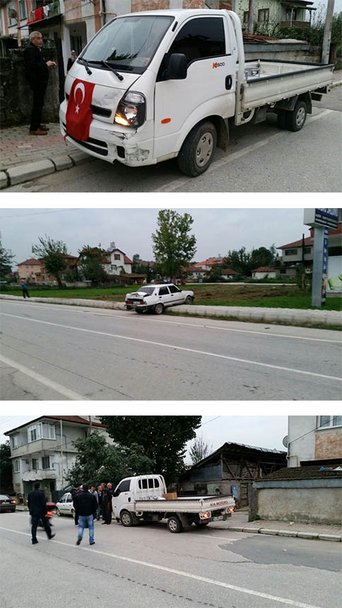 Kamyonetin Şahin'e Arkadan Çarpma Anı