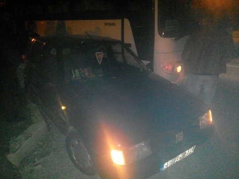 Küçücek Kavşağında Maddi Hasarlı Trafik Kazası