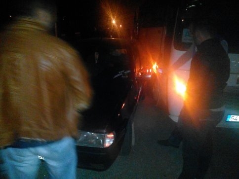 Küçücek Kavşağında Maddi Hasarlı Trafik Kazası