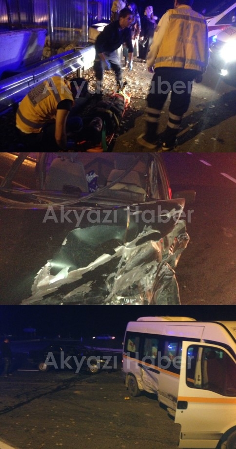 Yolcu Minibüsü ile Otomobil Çarpıştı