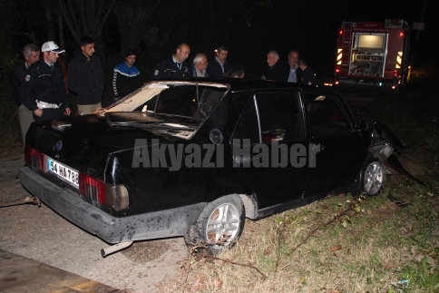 Otomobil Takla Atarak Su Kanalına Uçtu