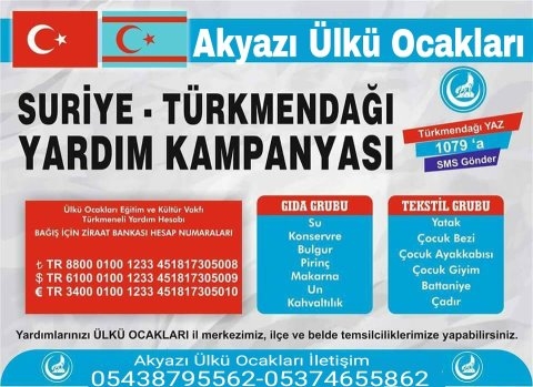 Akyazı’da Türkmenler İçin Yardım Kampanyası