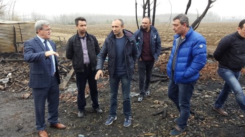 Başkan Akcan’dan Evi Yanan Aileye Ziyaret