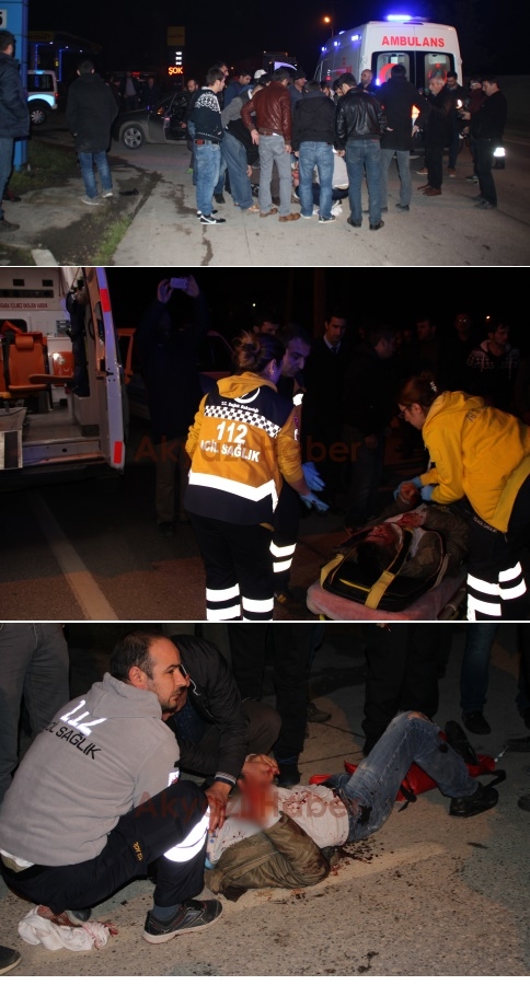 Otomobil Motosikletle Çarpıştı