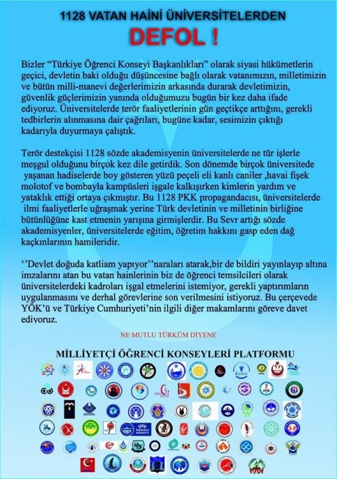 1128 Vatan Haini Üniversitelerden Defol!