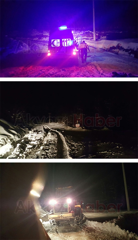 Kara Saplanan Ambulansı İş Makinası Kurtardı