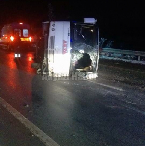 Akyazı Adapazarı Yolcu Minibüsü Devrildi