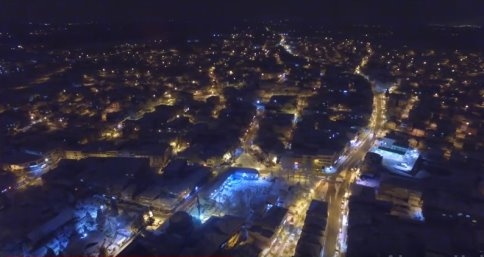 Gece Yarısı Akyazı Semalarından Kar Manzarası