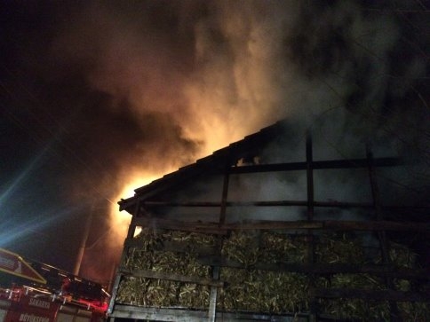 Samanlık ve Ahır yangını korkuttu