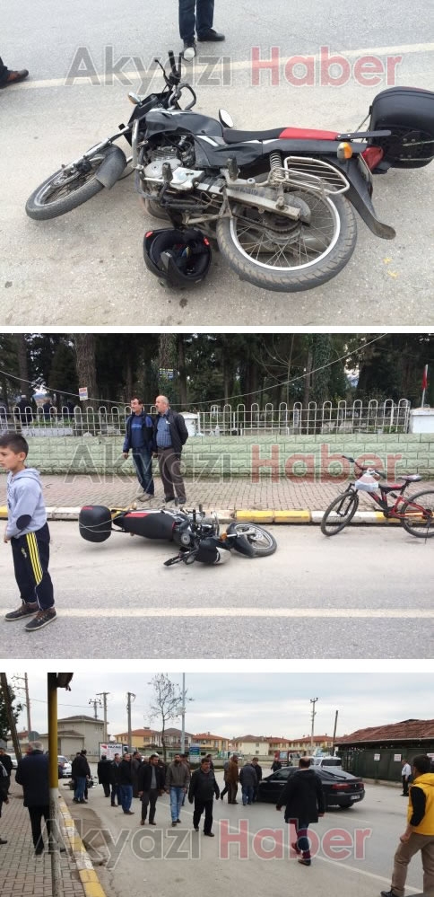 Otomobil Motosiklete Çarptı 1 Yaralı