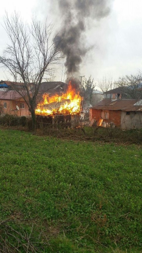 Odunlukta Çıkan Yangın Korkuttu