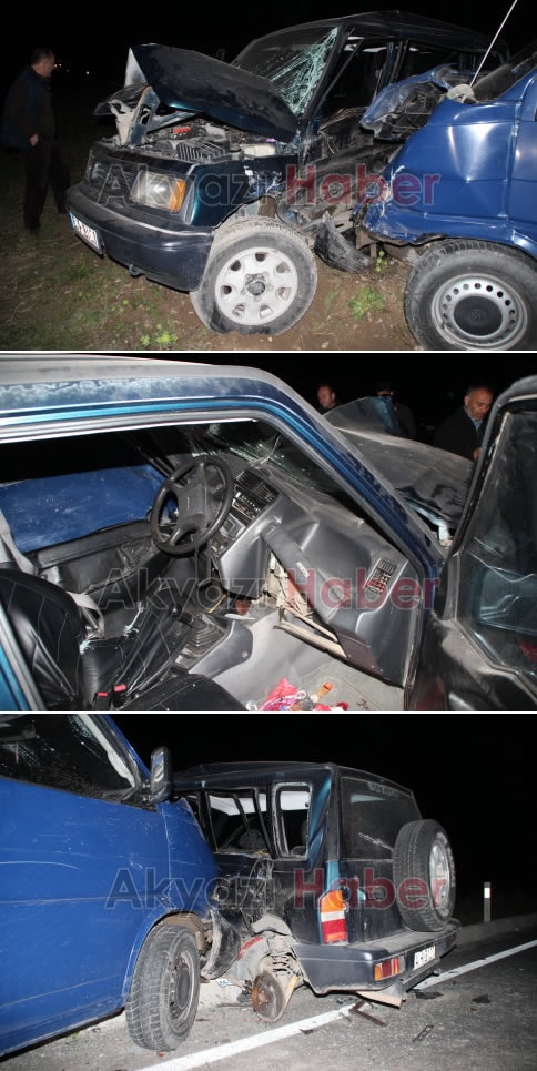 Akyazı D140 Kara yolunda trafik kazası 4 yaralı