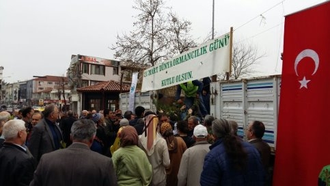 Akyazı Orman İşletme Müdürlüğü Fidan Dağıttı.