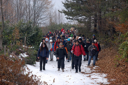 -5 Derece Soğukta Keremali'ye Yürüdüler