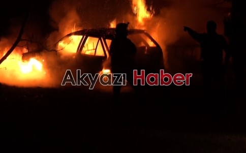 Kuzuluk'ta otomobil Yangını