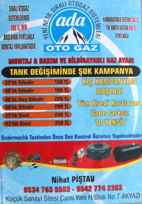 Ada Oto Gaz'da Şok Kampanyalar Başladı.