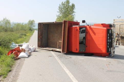 Arıyı Kovayım Derken Kamyoneti Devirdi