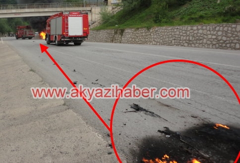 Otomobil Alev Alev Yandı