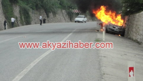 Otomobil Alev Alev Yandı