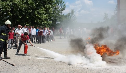 Okulda Yangın Tatbikatı Gerşekleştirildi!