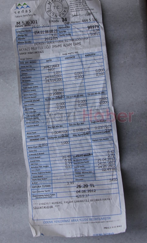 Borcundan Dolayı Cami Elektriksiz Kaldı