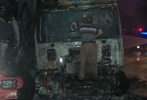 Otobanda Tır Yangını