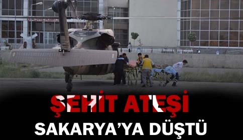 Şehit Ateşi Sakarya'ya Düştü