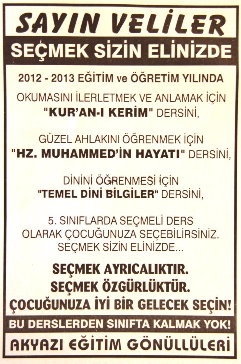 Seçmeli Dersler için Bugün Son Gün 