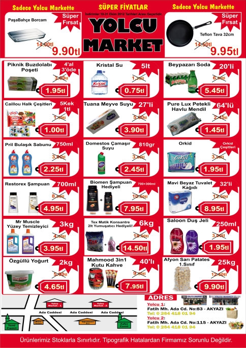 Yolcu Market ‘te indirimli fiyatlar