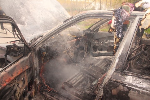 LPG'li OTOMOBİL ALEV ALDI