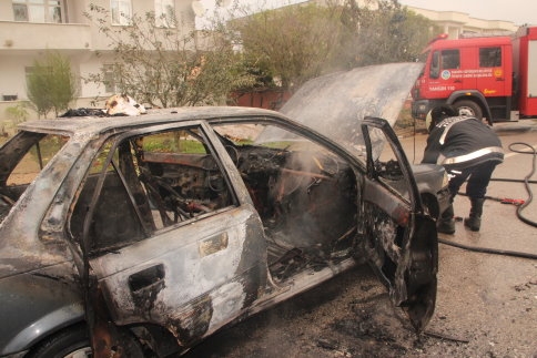 LPG'li OTOMOBİL ALEV ALDI