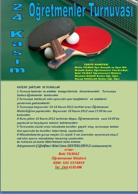 Öğretmenler Masa Tenisinde Yarışıyorlar