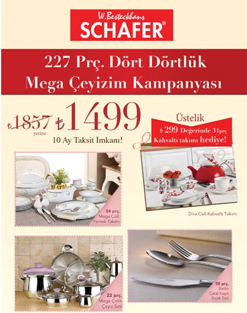 SULTAN ÇEYİZ'DEN Tam 227 Parça Dört Dörtlük Mega Çeyizim Kampanyası