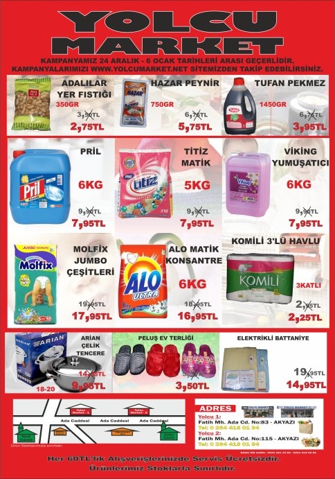 Yolcu Market'de Şok Fiyatlar!