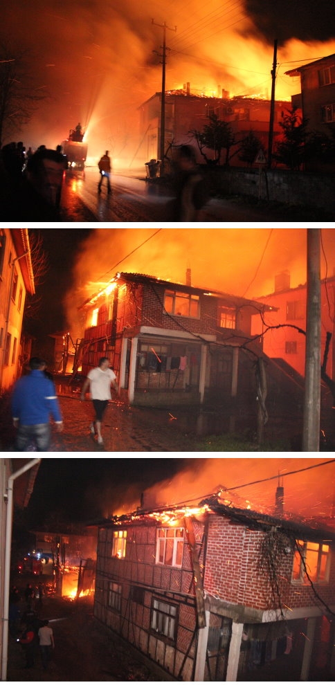 Akyazı Yağcılar köyünde büyük yangın. 