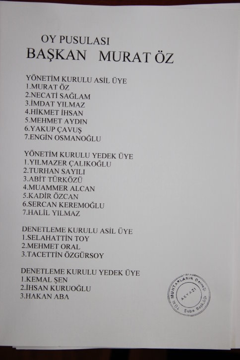 Akyazı Muhtarlar Derneğinde Seçim Başladı