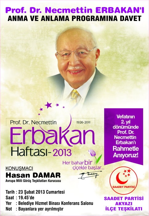 Prof.Dr.Necmettin Erbakan’ı Anma ve Anlama Programı