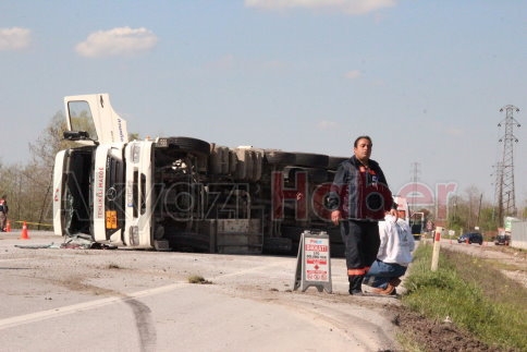 LPG Yüklü Tanker Devrildi