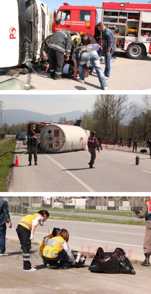 LPG Yüklü Tanker Devrildi