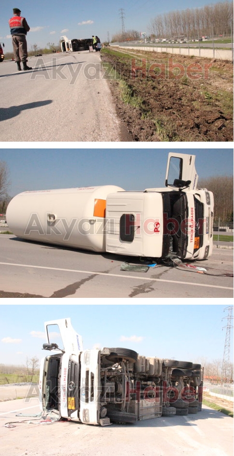 LPG Yüklü Tanker Devrildi
