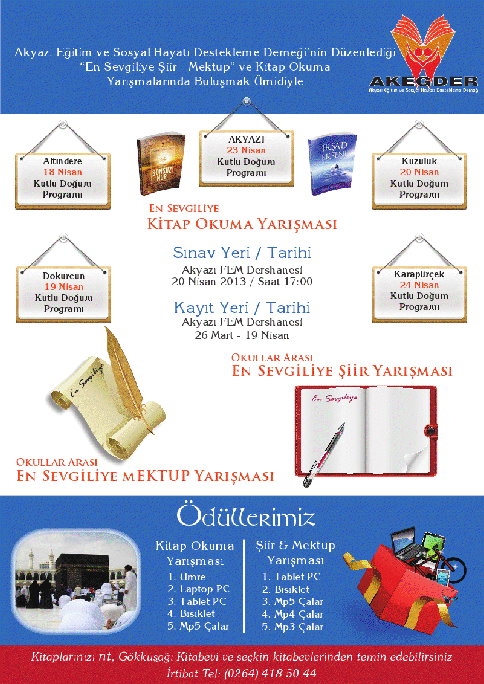 Akegder’den Kitap, şiir ve mektup yarışması