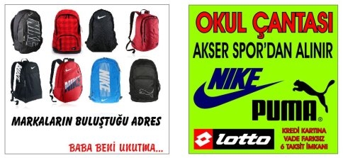 Okul Çantası Akser Spordan Alınır