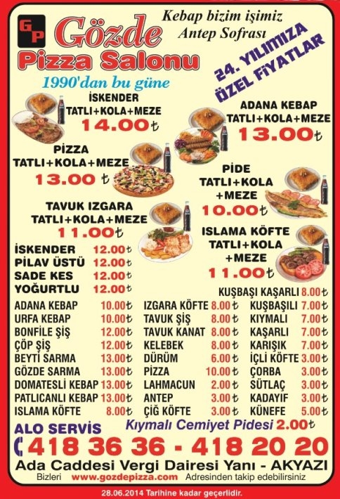 Gözde Pizza’dan 23. Yıl indirimi