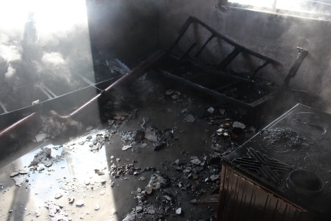 Kızılcıkorman’da bir Ev Tamamen Yandı