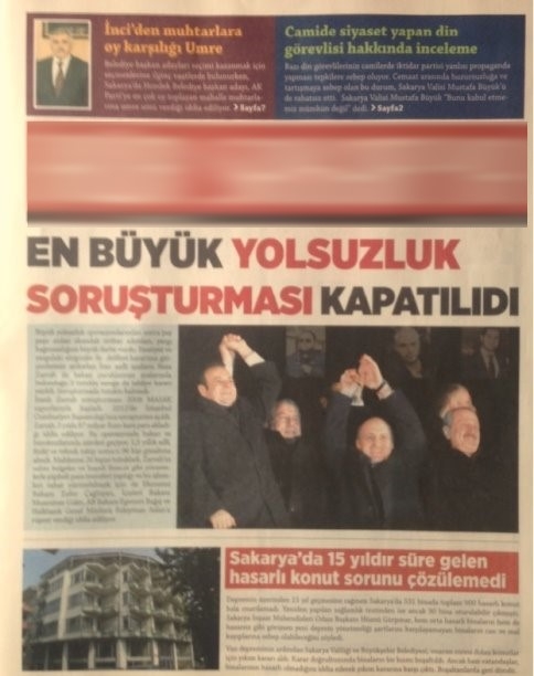Akyazı 'da Dağıtılan Gazeteye tepki