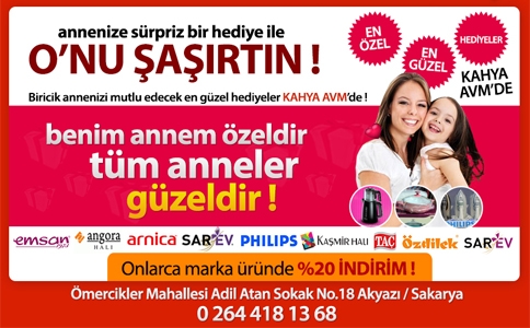 KAHYA AVM’den anneler gününe özel hafta boyunca %20 indirim