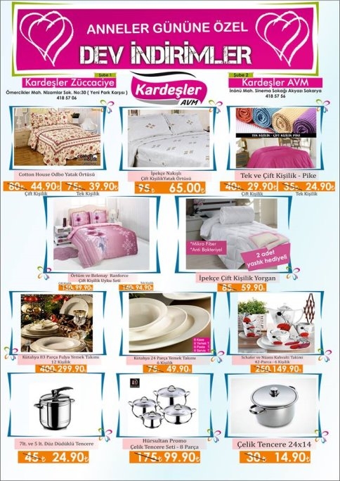 Kardeşler Avm’de Anneler Gününe Özel Fiyatlar 