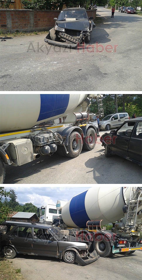 Otomobil Beton Mikserinin Altında Kaldı