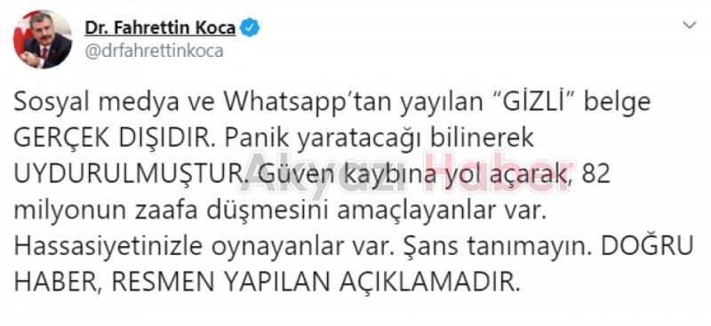 Sağlık Bakanı Kocadan sahte belge açıklaması
